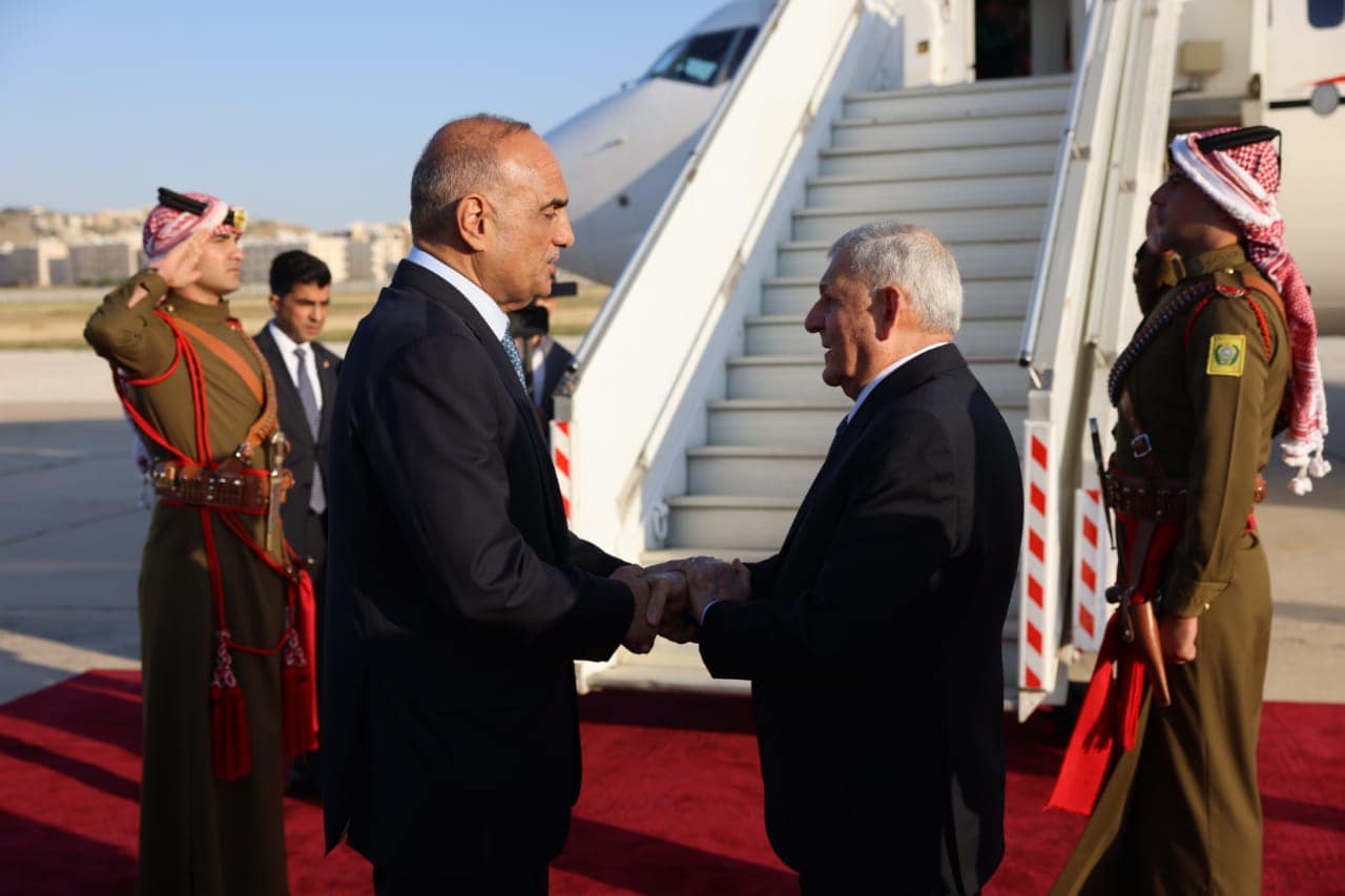 رئيس الوزراء في وداع الرئيس العراقي لدى مغادرته عمان