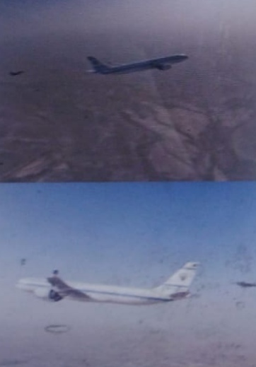 طيار أردني  يرحب بطائرته المقاتلة بأمير الكويت(فيديو)