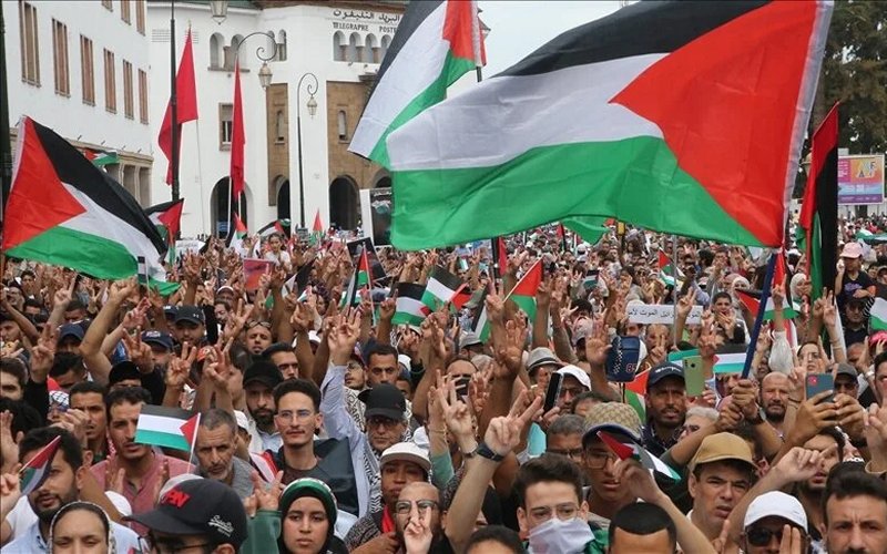 مظاهرات في 56 مدينة مغربية دعما لغزة