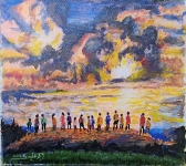  د. وليد العريض يكتب : على حافة الضوء يولد العالم لوحة الفنان محمد الدغليس