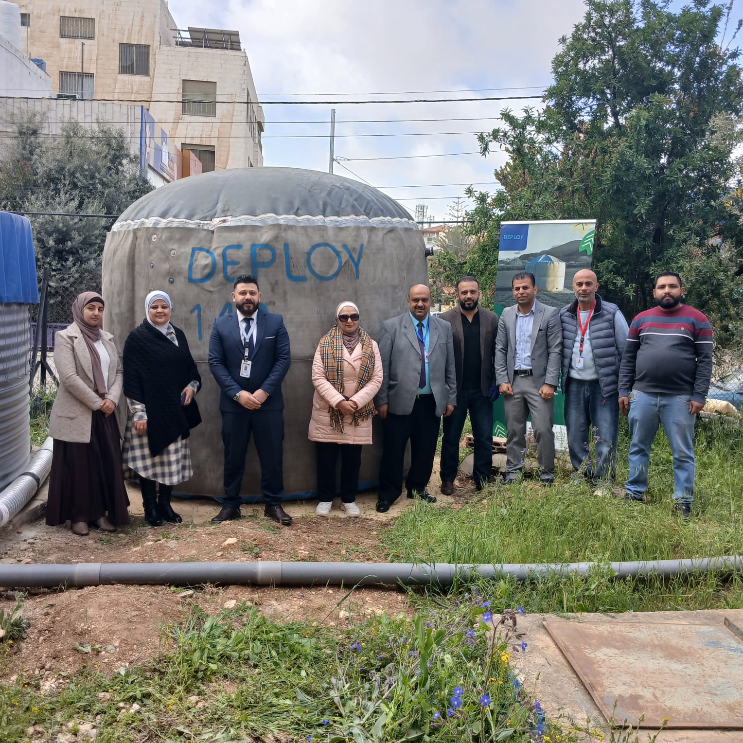 المياه : تركيب خزان خرساني لحصاد مياه الامطار