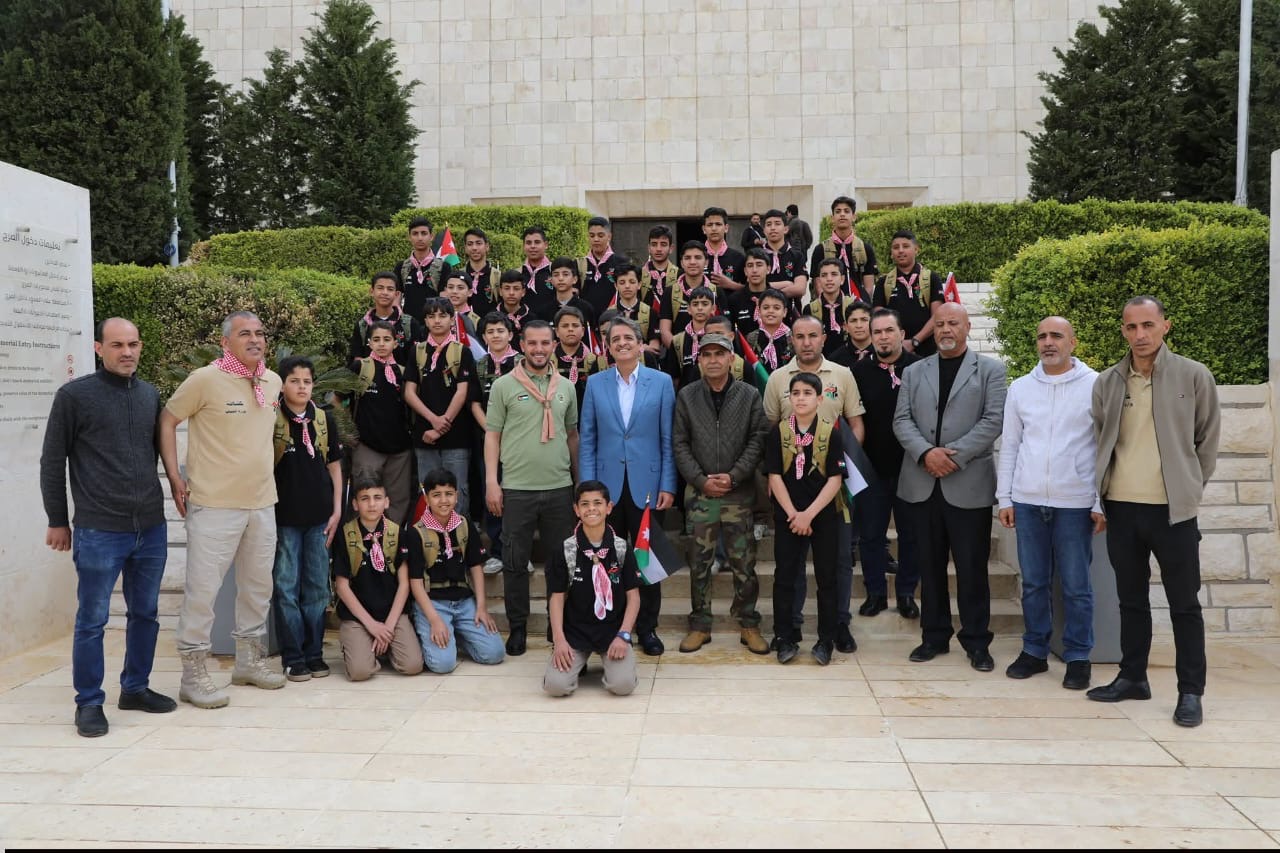 وزير الشباب يطلق فعاليات المعسكر الكشفي  تتبع مسار الثورة العربية الكبرى لكشافة مادبا من صرح الشهيد